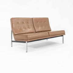 Florence Knoll „Parallel Bar“-Sessel/Sofa aus den 1960er Jahren aus braunem Vinyl