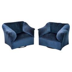 1970s Pair of Mario Bellini for Cassina Tentazione Swivel Club Lounge Chairs