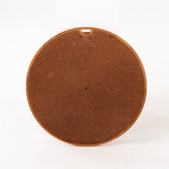 1970s Glasmaster Markaryd Swedish Modern Round Pine Mirror