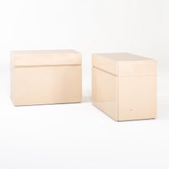 1970s Pair of Roger Rougier Postmodern Dressers in Cream Lacquer