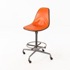1970s Herman Miller Eames Drafting Stool Model 622NS in Orange