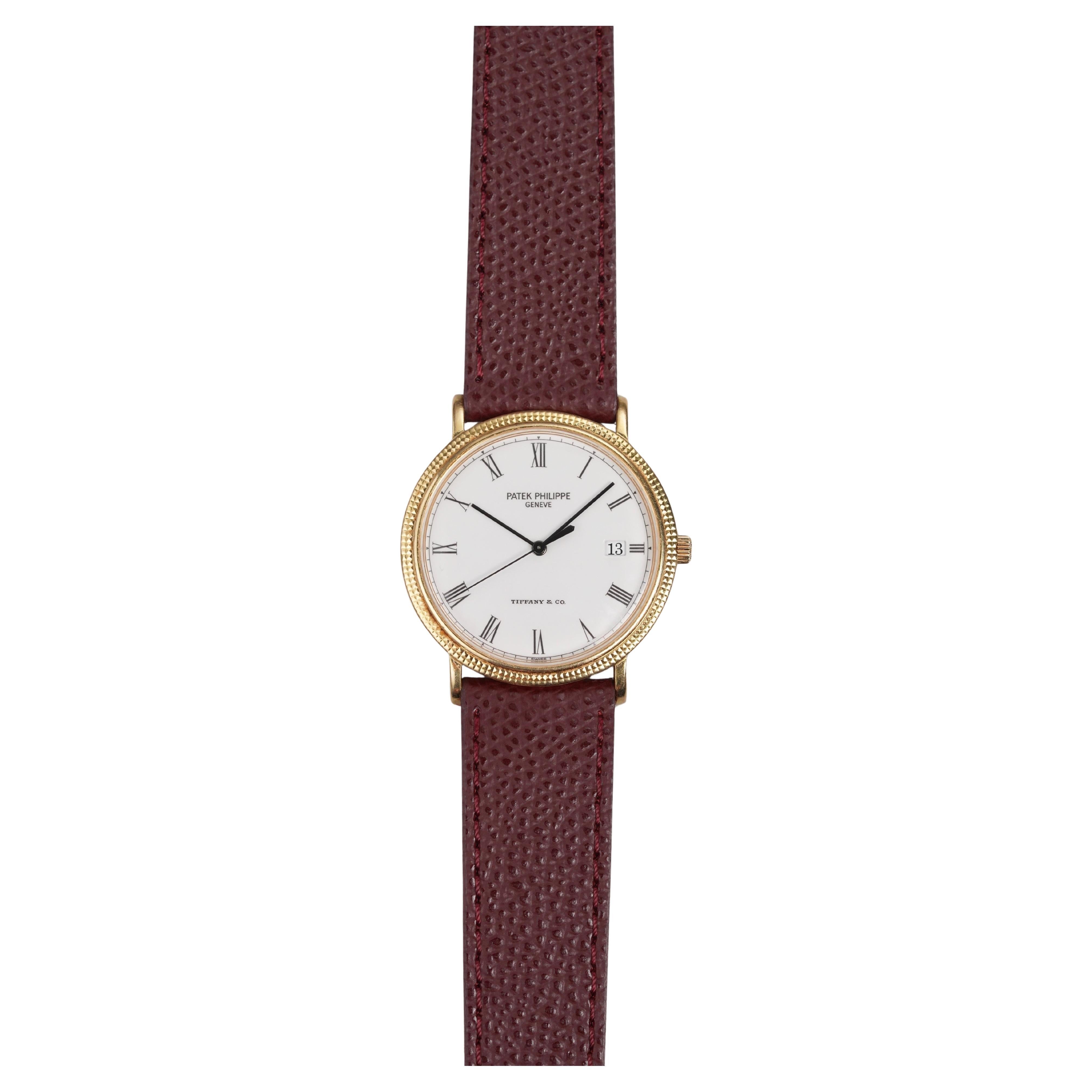 Patek Philippe Calatrava Tiffany Stamped Watch, 1990 en vente