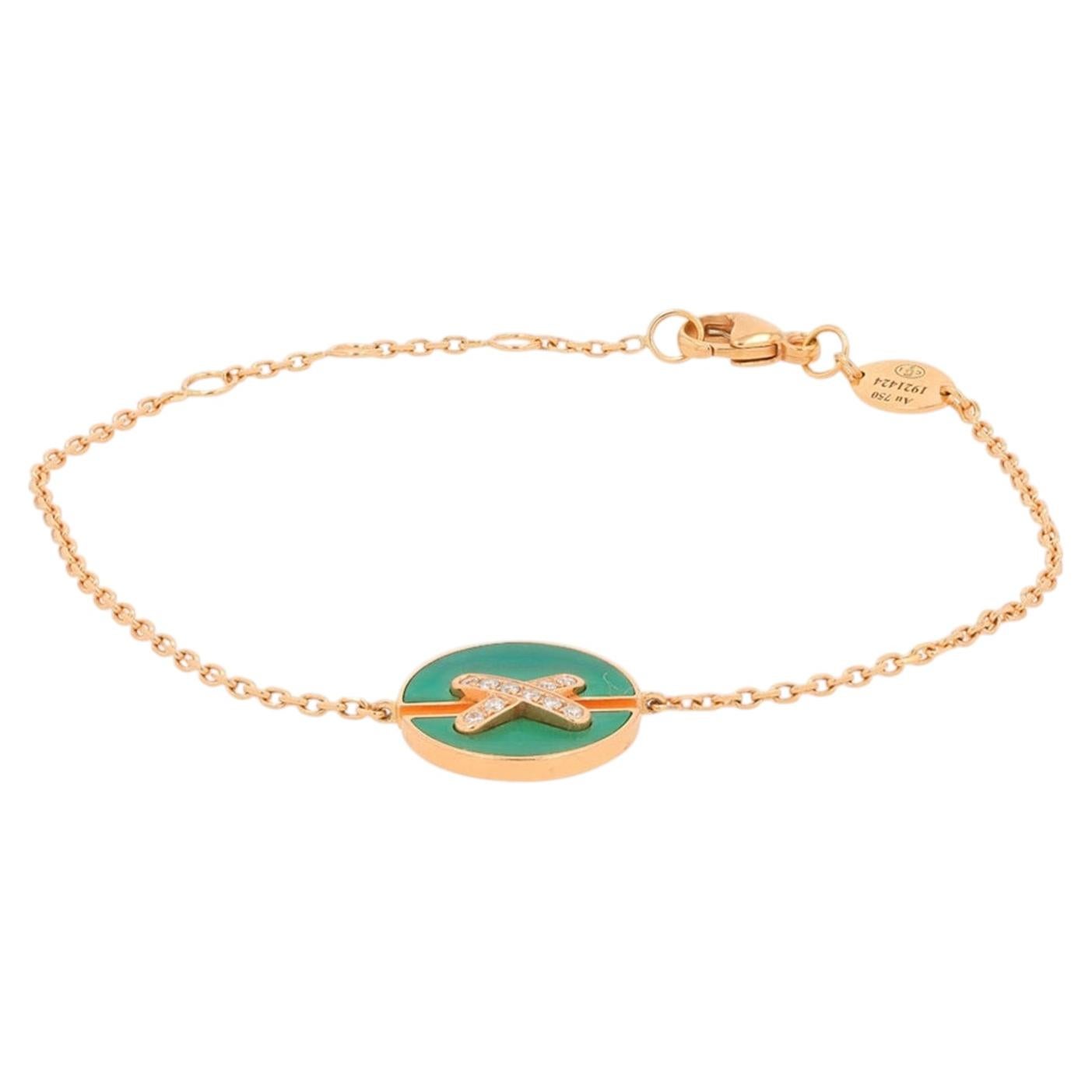 Pre-owned Chaumet 18k Rg  Jeux De Liens Harmony Malachite Bracelet In Multiple