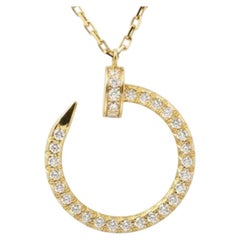 Cartier Juste un Clou Nagel Diamant Pave 18K Gelbgold Anhänger Halskette