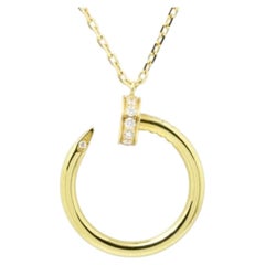 Cartier Juste un Clou Nail Diamond 18K Yellow Gold Pendant Necklace