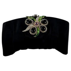 S/S 2004 Yves Saint Laurent by Tom Ford Rhinestone Flower Silk Satin Clutch