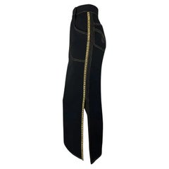 A/I 1992 Gianni Versace - Gonna a ruota con strass e fessure in oro