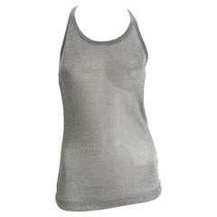S/S 2003 Dolce & Gabbana Runway Ad Silver Woven Metal Mesh Racerback Tank Top