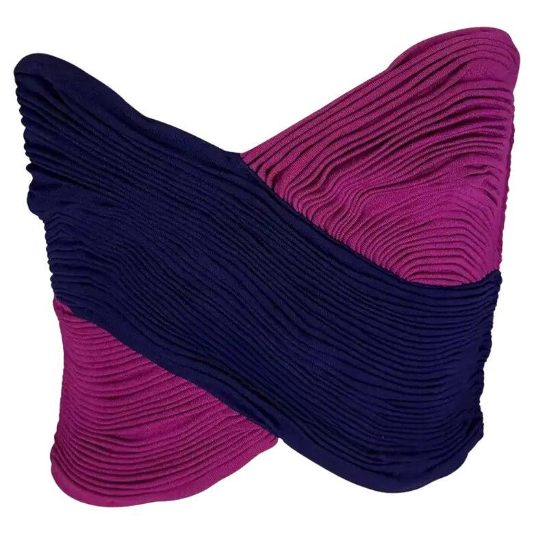 S/S 1990 Gianni Versace Purple and Pink Ruched Bustier Crop Top 40IT/US6 For Sale