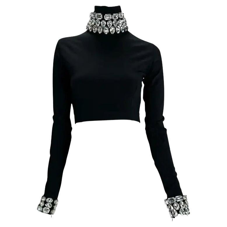 F/W 1991 Dolce and Gabbana Crystal Rhinestone Accented Black