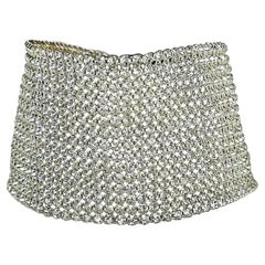 S/S 2000 Dolce & Gabbana Silver Rhinestone Extra Wide Choker Necklace
