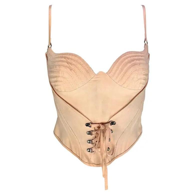 S/S 1995 Gianni Versace Light Pink Boned Runway Corset Bustier