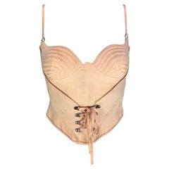 S/S 1995 Gianni Versace Light Pink Boned Runway Corset Bustier