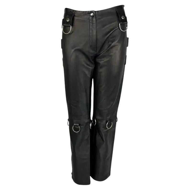【Y2K】Dolce&Gabbana pants zip black 00S S/S 2000 Dolce and Gabbana Aaliyah Runway Black Leather Zipper