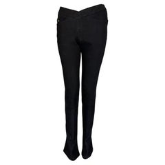 2003 Gucci by Tom Ford GG Medallion Black Denim Flare Low-Rise Jeans