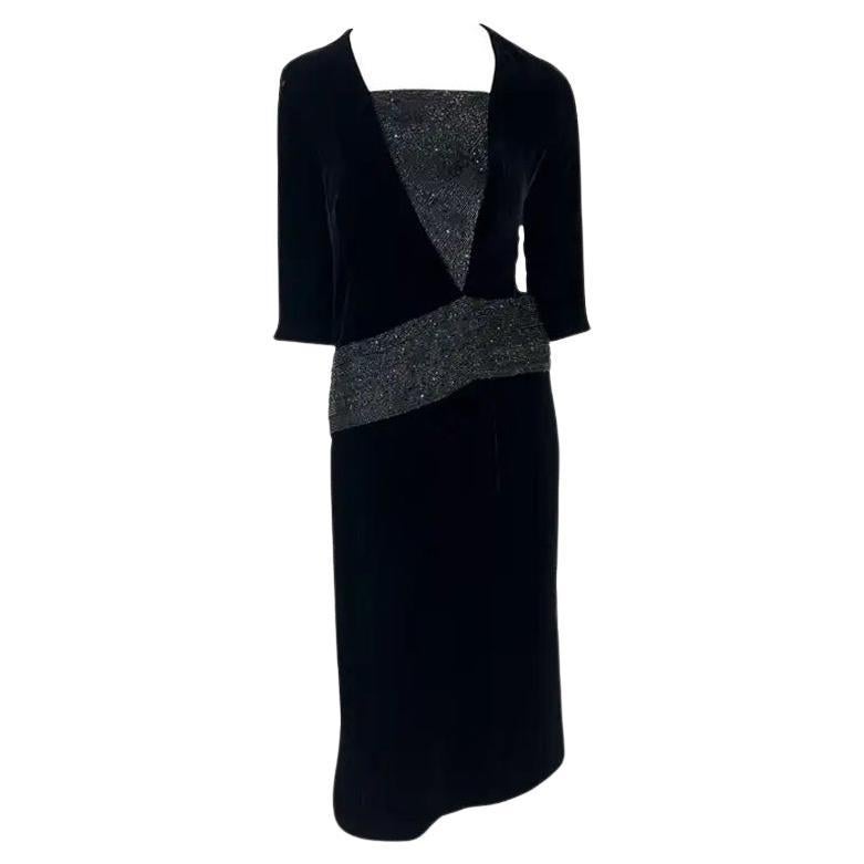 F/W 2007 Christian Dior Couture by John Galliano Black Velvet Beaded custom For Sale