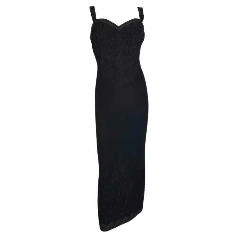 F/W 1998 Christian Dior Haute Couture by John Galliano Black Woven Gown