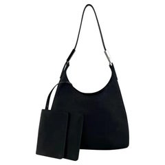 Late 1990s Gucci by Tom Ford Black Satin Mini Evening Bag Pochette
