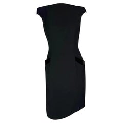 F/W 1998 Thierry Mugler Runway Black Velvet Bateau Neckline Mini Dress