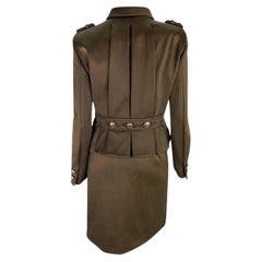F/W 1996 Gianni Versace Brown Military-Inspired Medusa Button Skirt Suit Set
