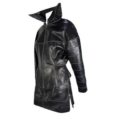 F/W 1991 Claude Montana Runway Leather Moto Jacket Skirt Set