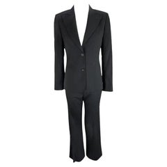 F/W 2001 Gucci by Tom Ford Black Pin Stripe Power Pantsuit 38IT