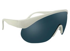 1980s Gianni Versace White Shield Ski Style Sunglasses