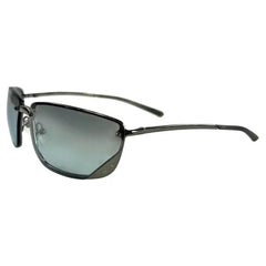 1990s Gucci by Tom Ford Grey Metallic Rectangular Sunglasses