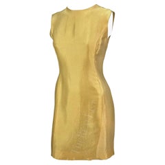 F/W 1994 Gianni Versace Couture Gold Metallic Sleeveless Mini Dress