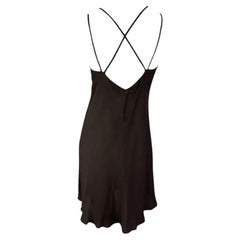 1990s Fendi by Karl Lagerfeld Brown Spaghetti Strap Mini Dress