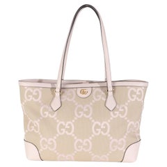 Gucci Pink Monogram Jumbo GG Textured Calfskin Medium Ophidia Shopping Tote