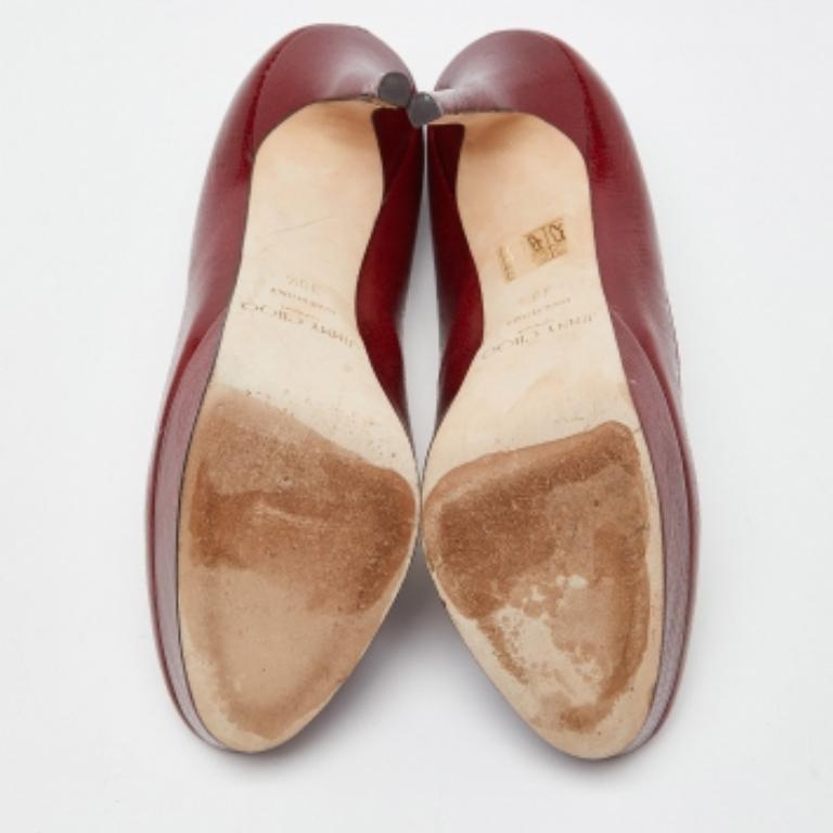 Jimmy Choo - Escarpins Cosmic en cuir rouge embossé lézard Taille 39.5 en vente 3