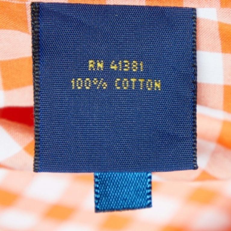Uomo Polo Ralph Lauren - Camicia a maniche lunghe in cotone con motivo a quadretti arancione - S in vendita