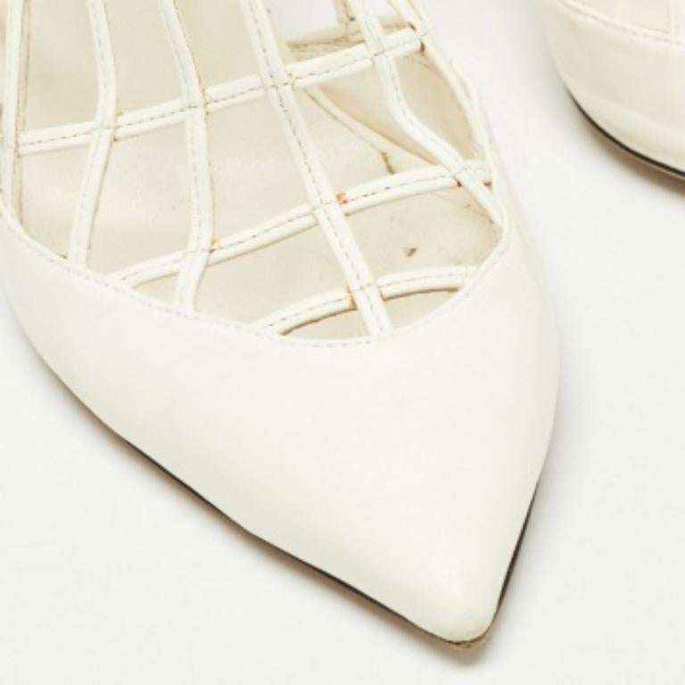 Donna Jimmy Choo - Gabbia Sheldon in pelle bianca - Taglia 41 in vendita