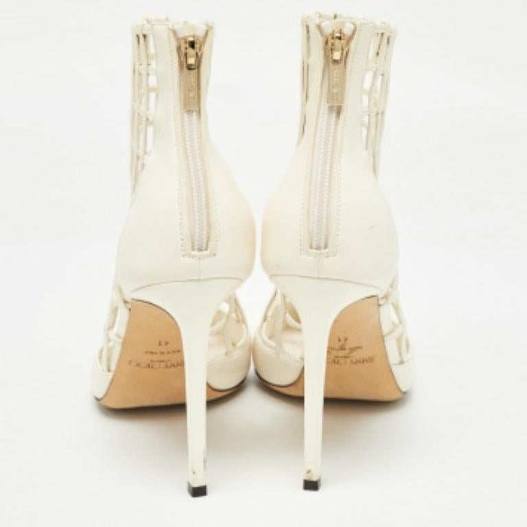 Jimmy Choo - Gabbia Sheldon in pelle bianca - Taglia 41 in vendita 1