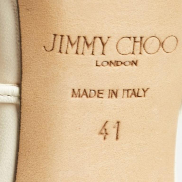 Jimmy Choo - Gabbia Sheldon in pelle bianca - Taglia 41 in vendita 3