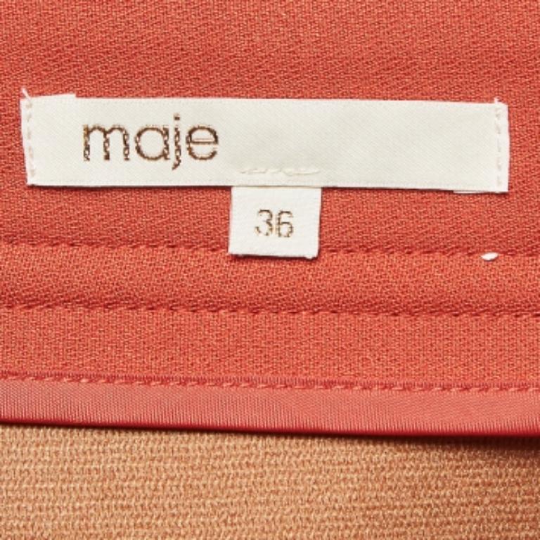 De las mujeres Maje Crepé Naranja Detalle Flecos  Minifalda S en venta
