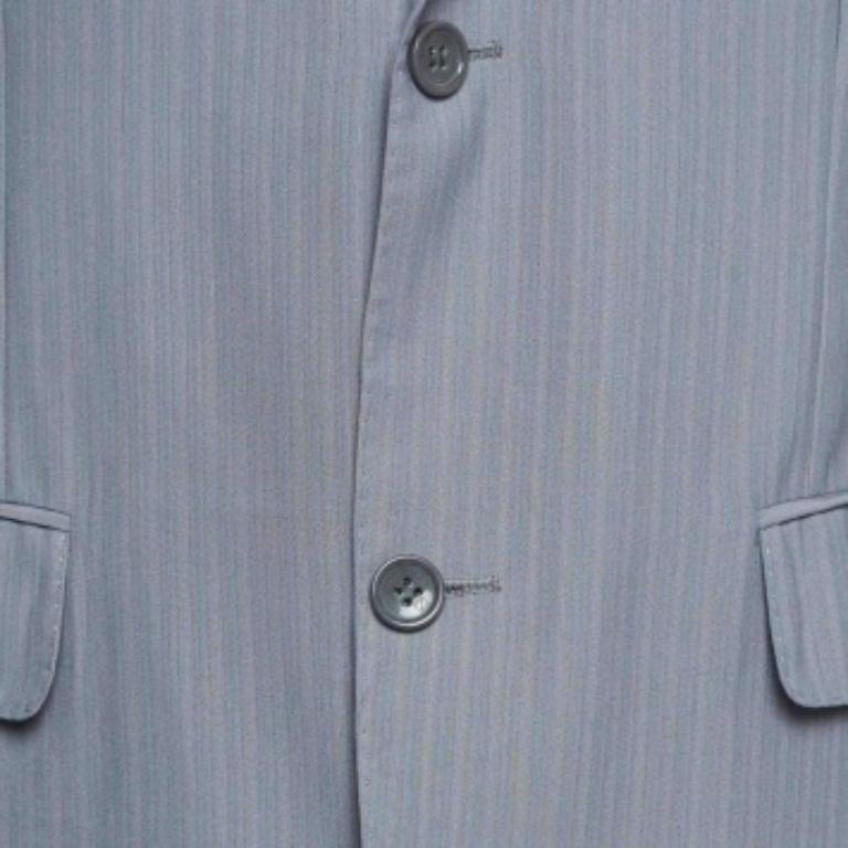 De los hombres Ermenegildo Zegna Blazer de lana a rayas con un solo pecho M en venta