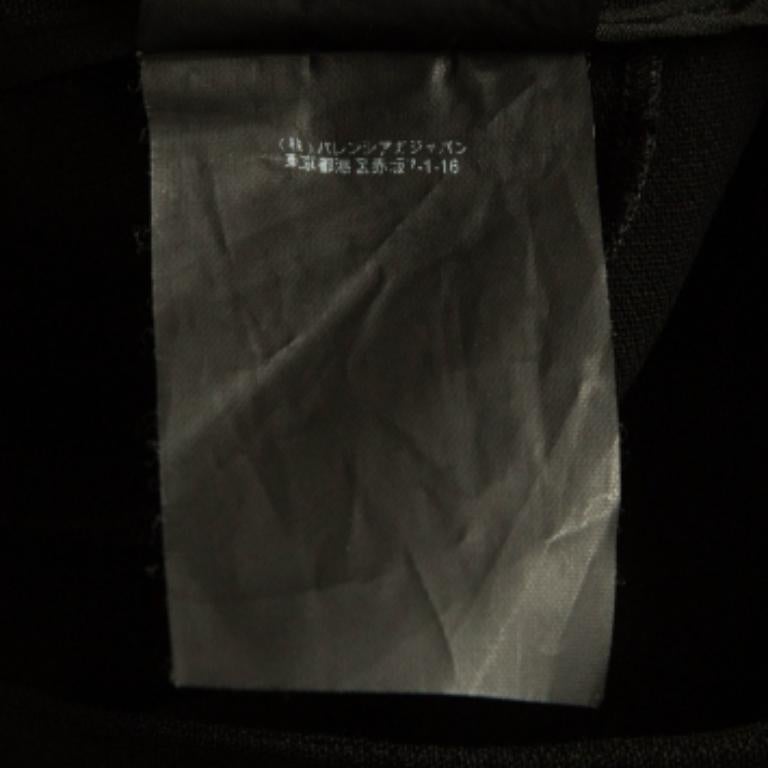 Noir Balenciaga Pantalon en laine noir avec détails drapés M. en vente