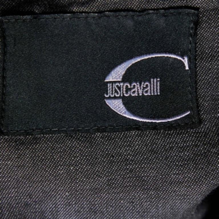 Just Cavalli Camisa negra de algodón con botones L en venta 2