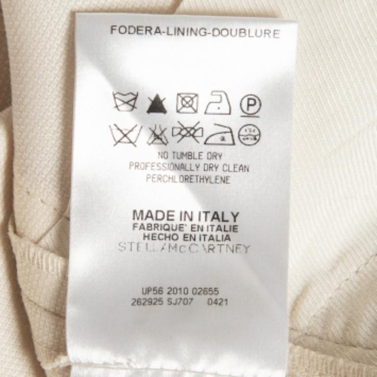 Stella McCartney Creme Seitenstreifen Wolle Mischung formale Hose S (Grau) im Angebot
