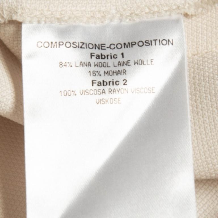 Stella McCartney Creme Seitenstreifen Wolle Mischung formale Hose S Damen im Angebot