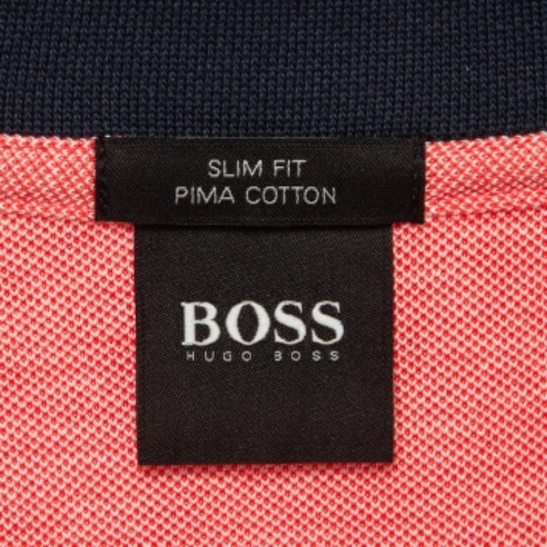 Hugo Boss - Maglietta Polo in cotone Pima rosa L. in vendita 1