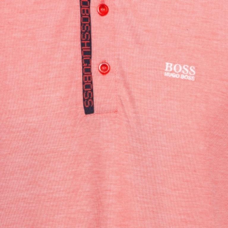 Hugo Boss - Maglietta Polo in cotone Pima rosa L. in vendita 2