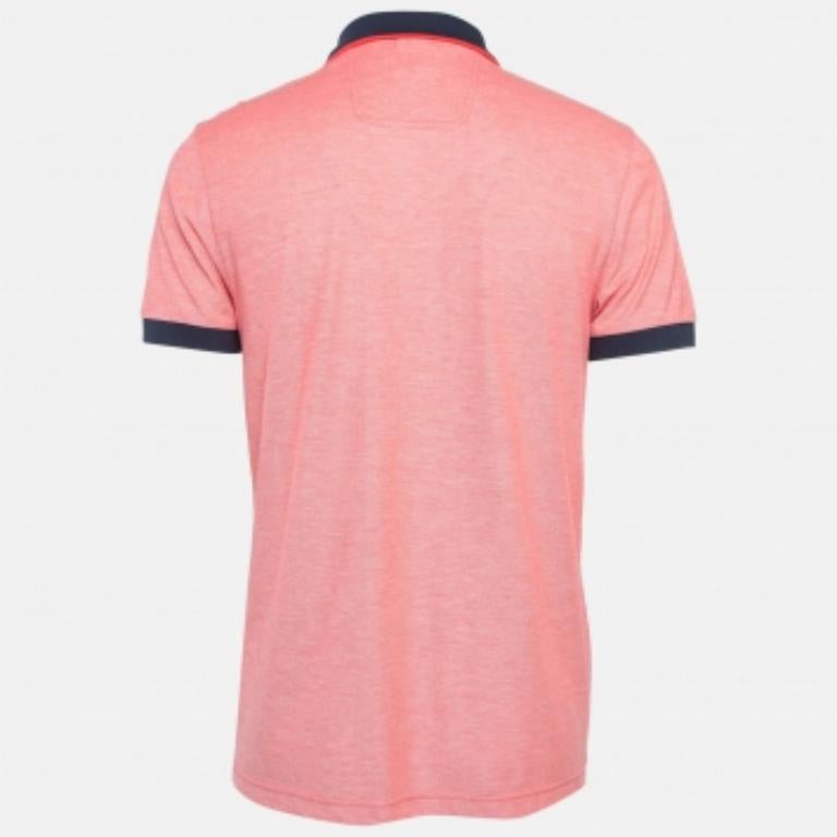 Hugo Boss - Maglietta Polo in cotone Pima rosa L. in vendita 3