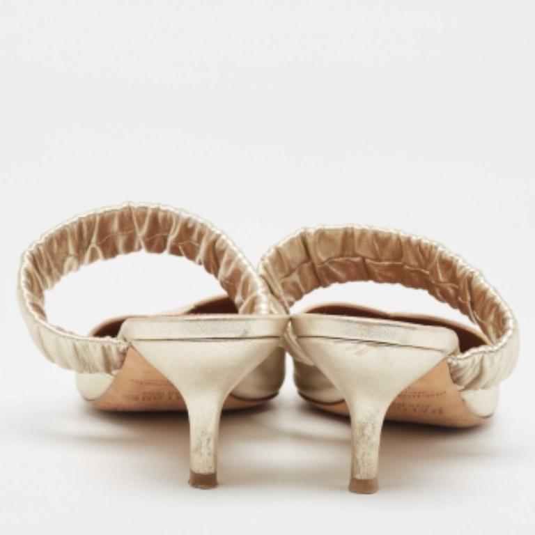 Donna Manolo Blahnik - Mules in pelle color oro - misura 38,5 in vendita