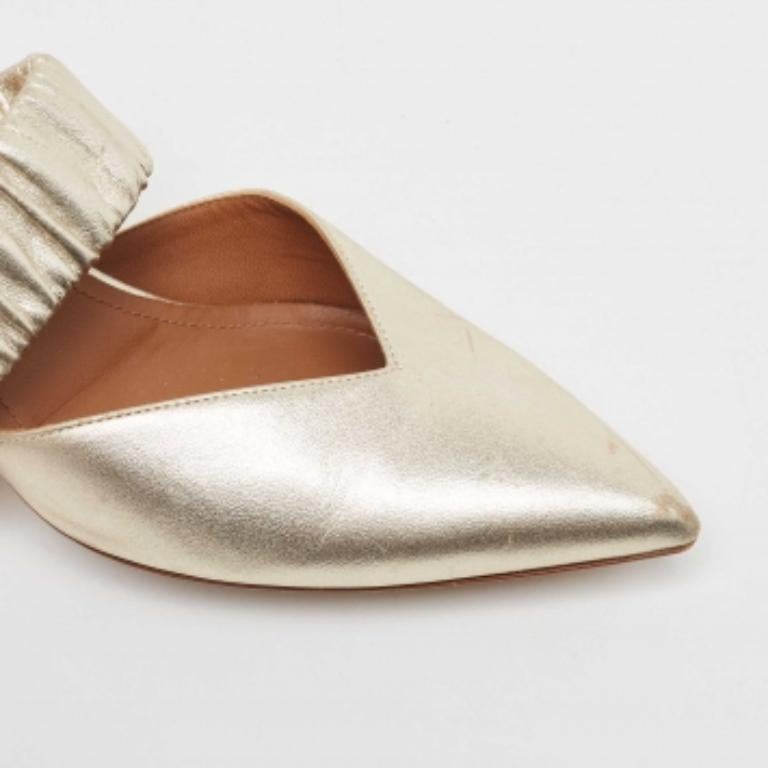 Manolo Blahnik - Mules in pelle color oro - misura 38,5 in vendita 2