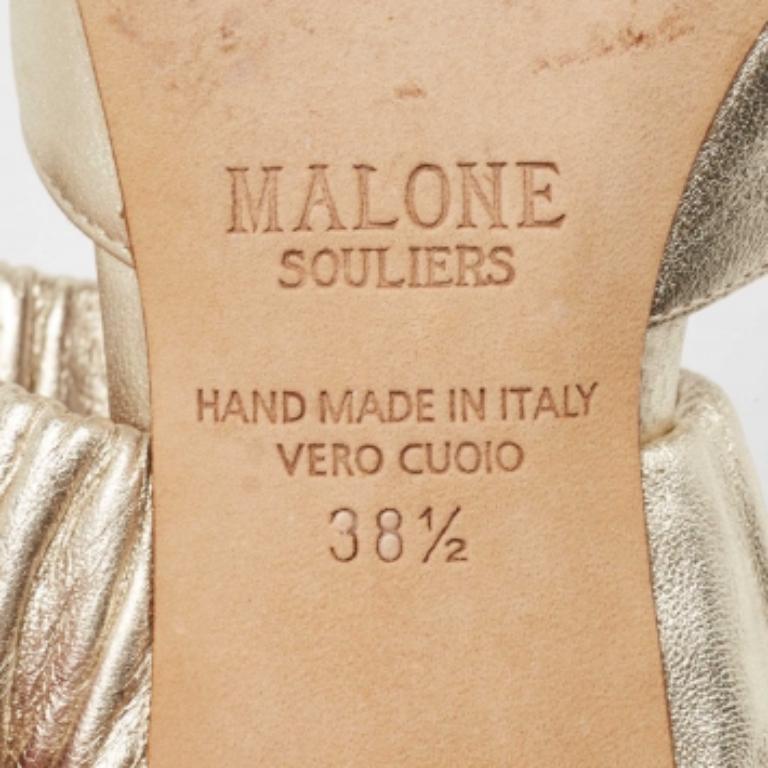 Manolo Blahnik - Mules in pelle color oro - misura 38,5 in vendita 3