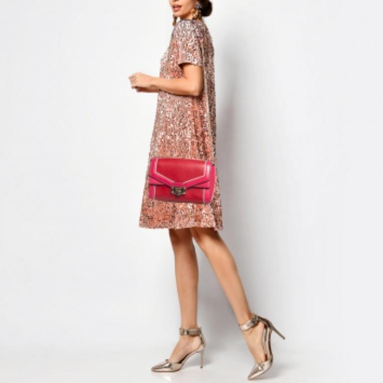 Michael Kors - Borsa in pelle rosa Kinsley con manico superiore in vendita 2