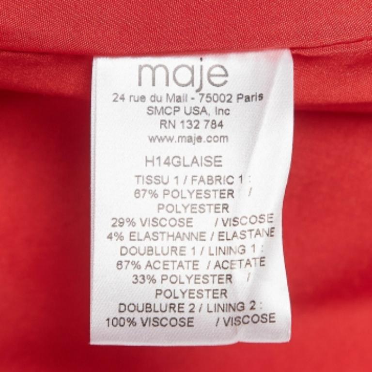 Rosso Minigonna a pieghe in crepe rossa di Maje S in vendita